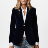Women's Deep V-Neck Single-Button Tailored Blazer