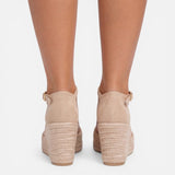 Women's Closed-Toe Ankle Strap Jute Wedge Espadrilles