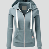 Contrast Zip Hooded Sweatshirt