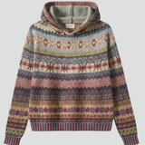 Fair Isle Knit Hooded Sweater