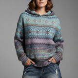 Fair Isle Knit Hooded Sweater
