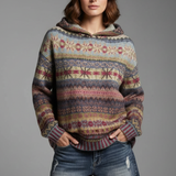 Fair Isle Knit Hooded Sweater