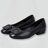 Women's Cushioned Faux Leather Ballerina Flats