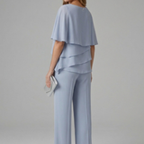 Women's Layered Top and Straight-Leg Trouser Set