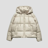 Women's Cropped Puffer Jacket with Hood