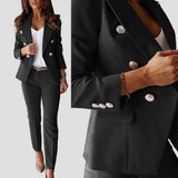 Women's Double-Breasted Blazer & Pants Set