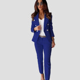 Women's Double-Breasted Blazer & Pants Set