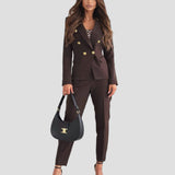 Women's Double-Breasted Blazer & Pants Set