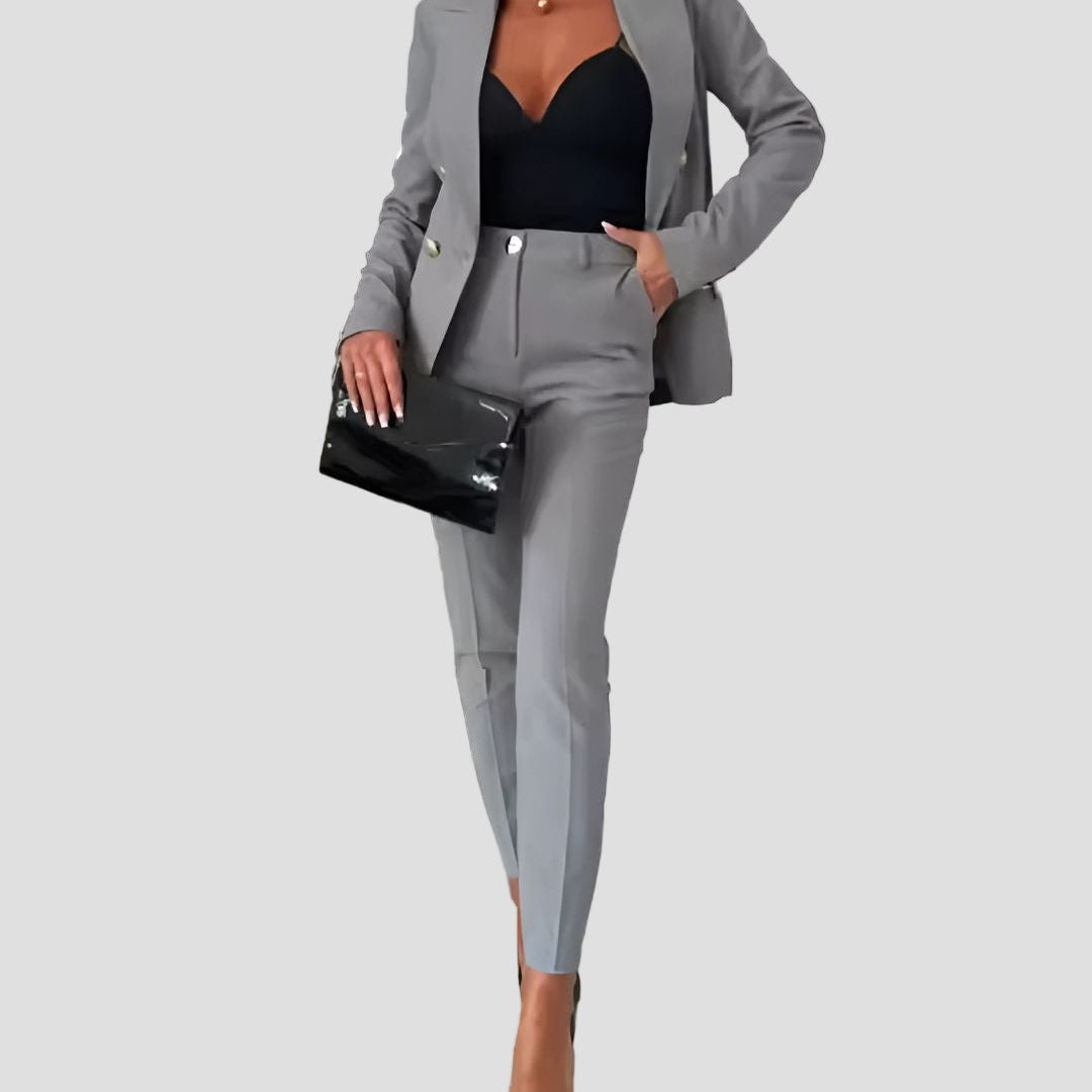 Women's Double-Breasted Blazer & Pants Set