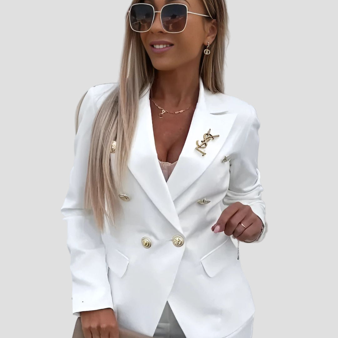 Women's Double-Breasted Blazer & Pants Set