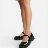 Women's Glossy Leather-Look Mary Jane Loafers