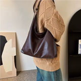 Women's Minimalist Shoulder Bag with Wide Strap