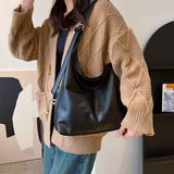 Women's Minimalist Shoulder Bag with Wide Strap