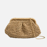 Women's Woven Clutch Bag with Chain Strap