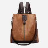 Women's Anti-Theft Faux Leather Convertible Backpack