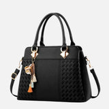 Women's Structured Handbag with Detachable Shoulder Strap