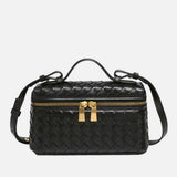Women's Compact Woven Vegan Leather Handbag
