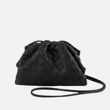 Women's Woven Vegan Leather Compact Shoulder Bag