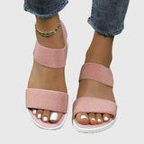 Elastic Cross Strap Platform Sandals