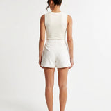 Women's High-Waist Straight-Leg Jacquard Shorts