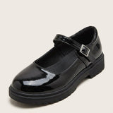Women's Glossy Leather-Look Mary Jane Loafers