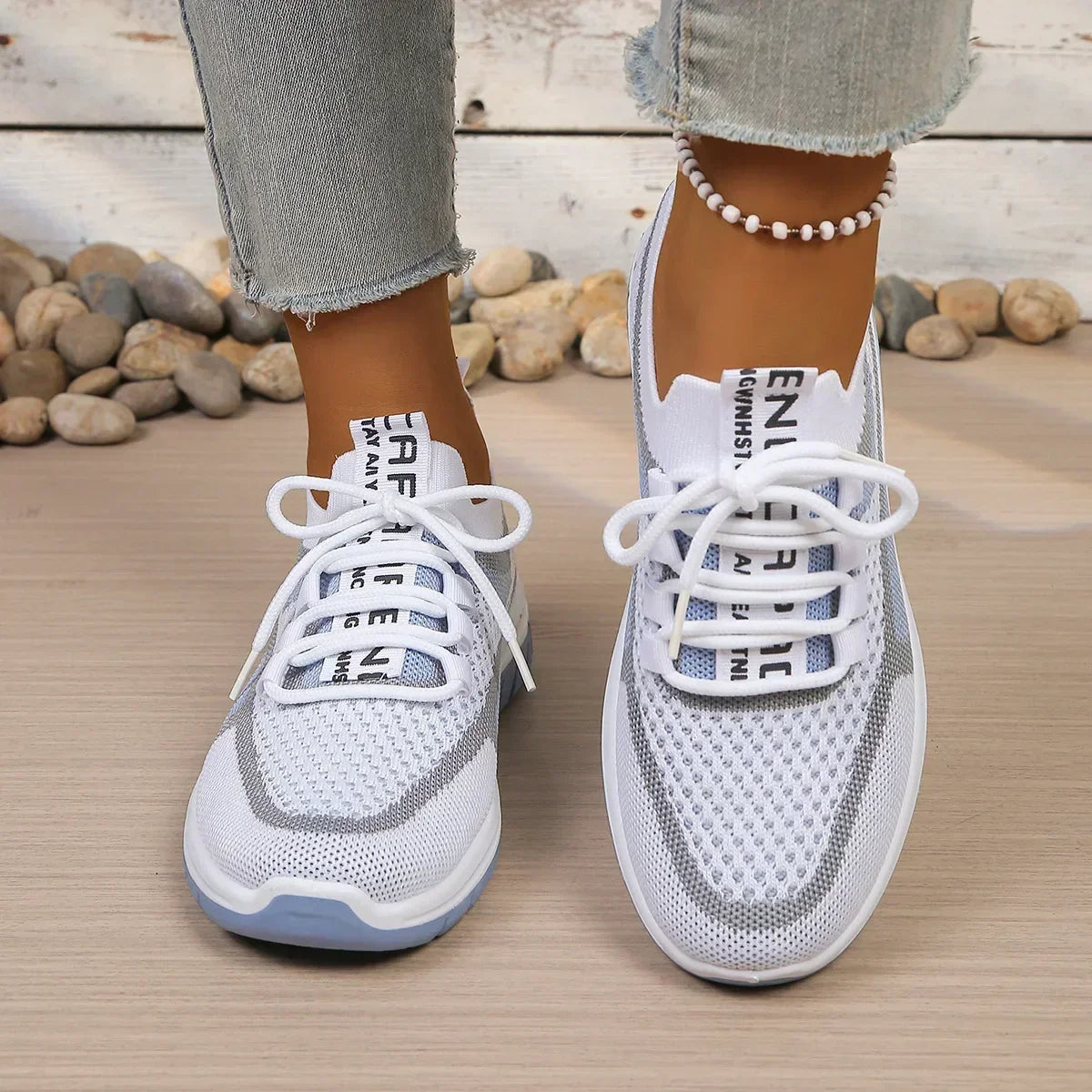 Women's Lace-Up Low-Top Panelled Sneakers