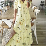 Floral Print Tiered Maxi Dress