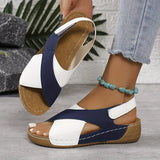 Cross Strap Platform Wedge Sandals