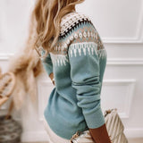 Women's Fair Isle Crew Neck Knit Sweater