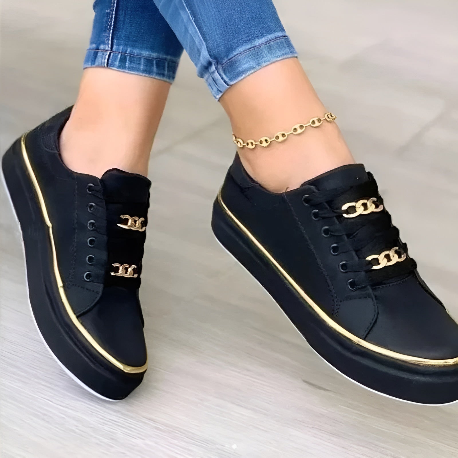 Lace Up Platform Casual Trainers