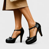 Mary Jane Block Heel Pumps