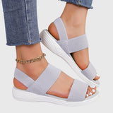 Elastic Cross Strap Platform Sandals