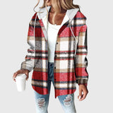 Hooded Plaid Sherpa Shacket