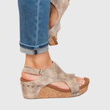 Cutout Platform Wedge Sandals