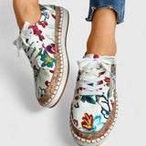 Floral Print Lace-Up Espadrille Trainers