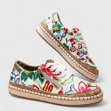 Floral Print Lace-Up Espadrille Trainers
