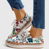 Floral Print Lace-Up Espadrille Trainers