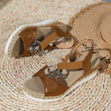 Platform Slingback Wedge Sandals