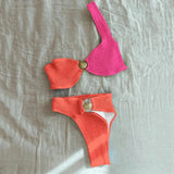 Colour Block Ring Detail Bikini Set