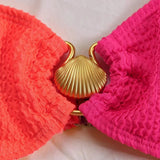 Colour Block Ring Detail Bikini Set