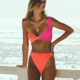 Colour Block Ring Detail Bikini Set
