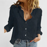 Floral Print V-Neck Long Sleeve Blouse