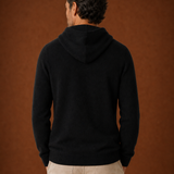 Men's Hooded Knit Pullover Sweater with Drawstring
