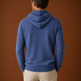 Men's Hooded Knit Pullover Sweater with Drawstring