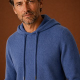 Men's Hooded Knit Pullover Sweater with Drawstring