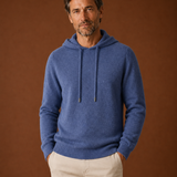 Men's Hooded Knit Pullover Sweater with Drawstring