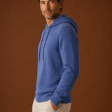 Men's Hooded Knit Pullover Sweater with Drawstring