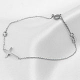 Women's Fine Cross Charm Chain Bracelet, Adjustable