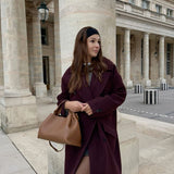 Women's Spacious Vegan Leather Handbag With Detachable Strap