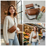 Women's PU Leather Belt Bag with Wide Strap